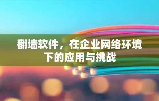 翻墙软件,在企业网络环境下的应用与挑战