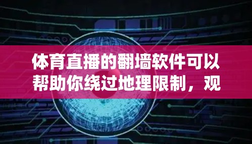 体育直播的翻墙软件可以帮助你绕过地理限制,观看受限的体育赛事。以下是一些常用的翻墙软件和工具,但请注意,这些工具可能涉及法律和道德问题,使用时务必遵守相关法律法规